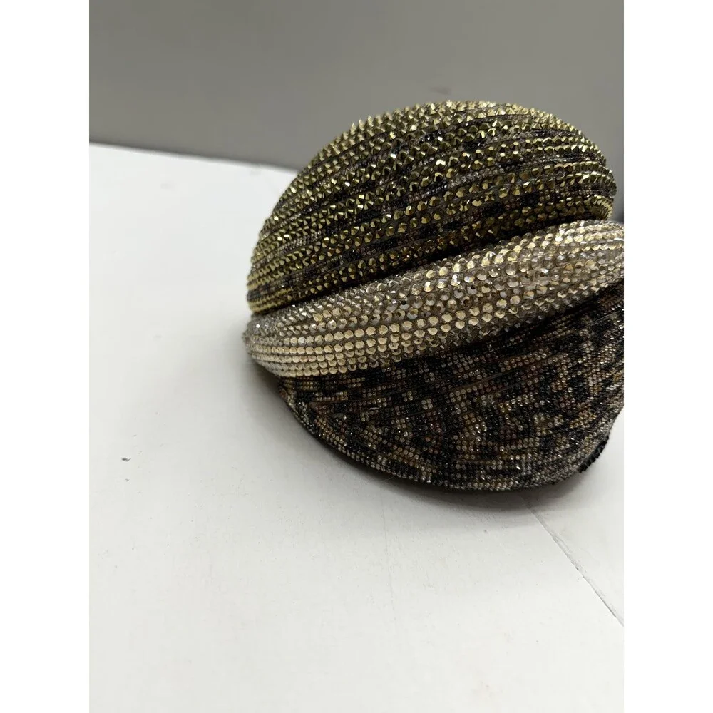 Charles Zawan Hat Skull Cap Fitted Womens One Size Multicolor Velvet Rhinestone